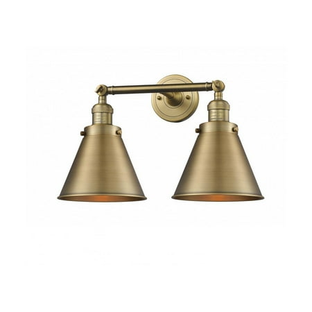 

Brushed Brass Tone Bathroom Vanity 18 Wide Steel/Cast Brass Medium Base 2 Light Fixture