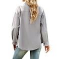 thumbnail image 4 of HUBERY Women Lapel Collar Single Breasted Long Sleeve Corduroy Coat, 4 of 7