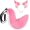 Pink, variant on Faux Fur Fox Ears Headband, Furry Dog Tail Set, Animal Costume Cosplay Accessory for Halloween Party(Pink)