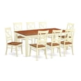 thumbnail image 2 of East West Furniture Quincy 9-piece Wood Table and Dining Chair Set in Cherry, 2 of 5