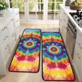 thumbnail image 4 of Kitchen Rugs Sets Of 2,Colorful Rainbow Tie Dye Spiral Pattern Anti Fatigue Kitchen Mat Rugs Non Slip Washable,Decorative Kitchen Floor Mats for Kitchen,Sink,Laundry,17"x47"+17"x47", 4 of 5