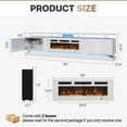 thumbnail image 3 of Sonegra Modern Fireplace TV Stand for TVs Up to 90" with Music Sync LED, 80" Entertainment Center with Electric Fireplace, TV Console with Storage Cabinets for Living Room, White, 3 of 9