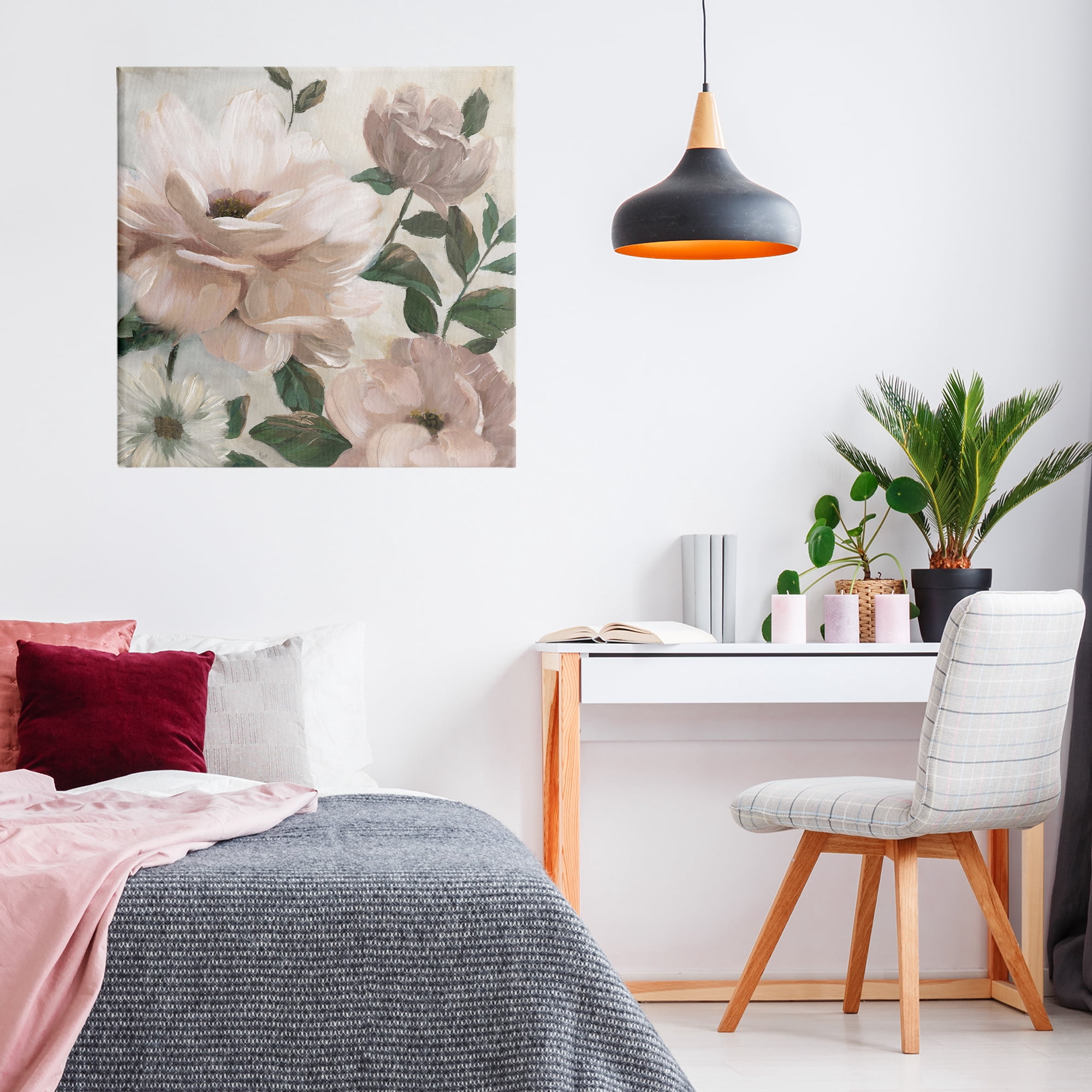 Stupell Industries Budding Blush Peonies & Leaves Canvas Wall Art, design by Nan
