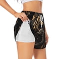 thumbnail image 3 of Lsque Vintage Metal Dragon Printed Women's Running Shorts with Liner Pockets,Elastic Quick Dry Workout Athletic Gym Yoga Shorts,Womens High Waist Shorts-Medium, 3 of 9