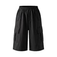 thumbnail image 6 of Khunlpohl 4-15 Years Girls Cargo Shorts Elastic High Waist Casual Summer Athletic Hiking Loose Shorts with Pockets, 6 of 6