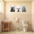 thumbnail image 5 of ZHONGYUTONG Funny Bathroom Animal Wall Art 3 Pieces Cute Highland Cow in Toilet Bathtub Poster Canvas Prints Black and White Artwork Bathroom Decor (16.00" x 24.00" x 3PCS), 5 of 6