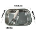 thumbnail image 3 of RBCKVXZ Stainless Steel Divided Plates, Kids Toddlers Babies Tray, Diet Food Control, Camping Dishes, Compact Serving Platter, Dinner Snack, 2 Compartment (Silver, 8.5 In), 3 of 6