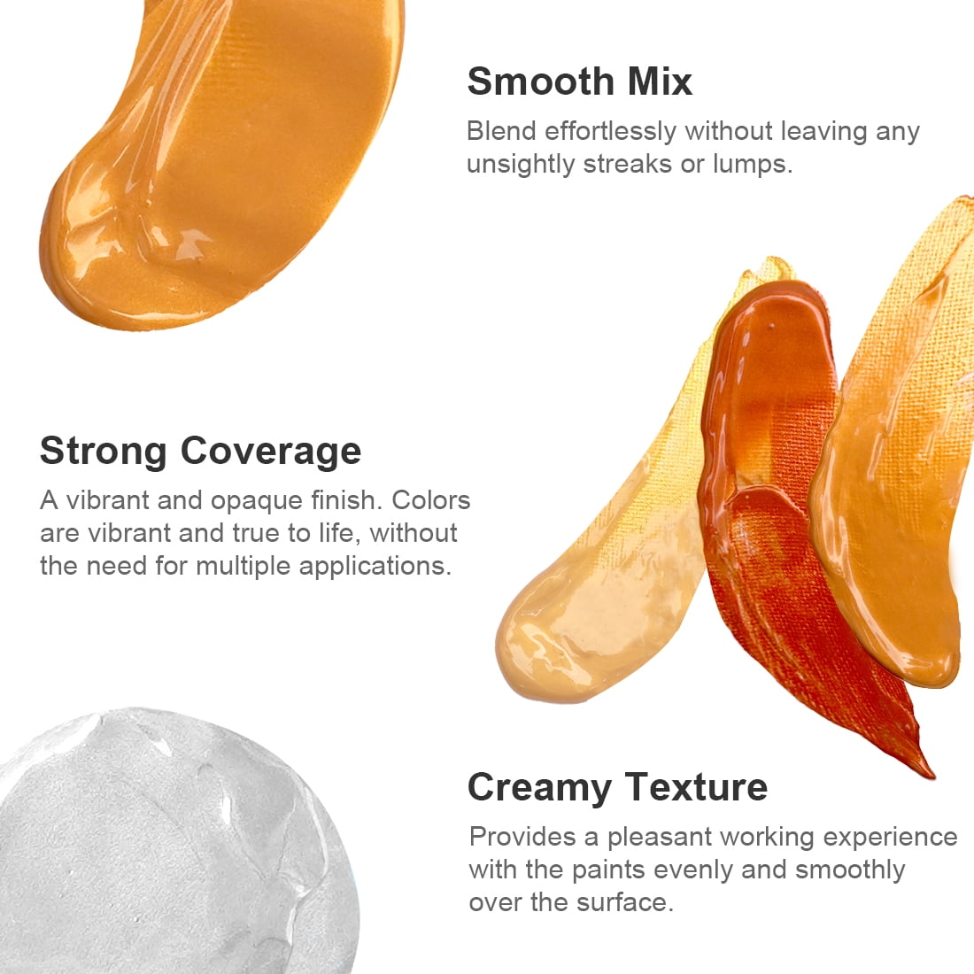 AUREUO Metallic Acrylic Paint Set - 8 Essential Colors 0.71 fl oz / 21ml Tubes Gold Silver Art Paints for Crafts Decor Rich Pigments Non-Toxic Painting Supplies for Artists