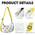 thumbnail image 2 of Honeybee Lover Crescent Crossbody Bag for Mens Women, Cute Bumble Bee Print Pattern Shoulder Bag, Artistic Honeycomb Design with Adjustable Strap, 2 of 5