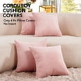 thumbnail image 3 of Deconovo Corduroy Fundas de cojines Juego de 4 – Machine Washable Home Decor for Sofa, Dormitorio | Coral Pink, 12x20 Inch, 3 of 7