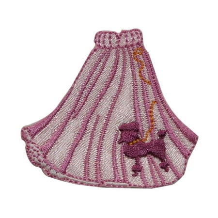- ID 7738 Poodle Skirt Patch Sock Hop Classic Fashion Embroidered Iron On Applique