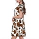 thumbnail image 2 of Easygdp Cow Tie Dye para Vestido Transpirable de Mujer, Vestido Suelto de Manga Corta con Pliegues y Bolsillos para el Verano, 2 of 6