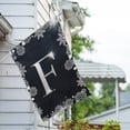 thumbnail image 2 of America Forever Winter Monogram Letter F House Flag Vertical Double Sided 28 x 40 inches Christmas Holiday Seasonal Flags for Outdoor, Yard, Porch Decoration, Silver Snowflakes Decoration, 2 of 4