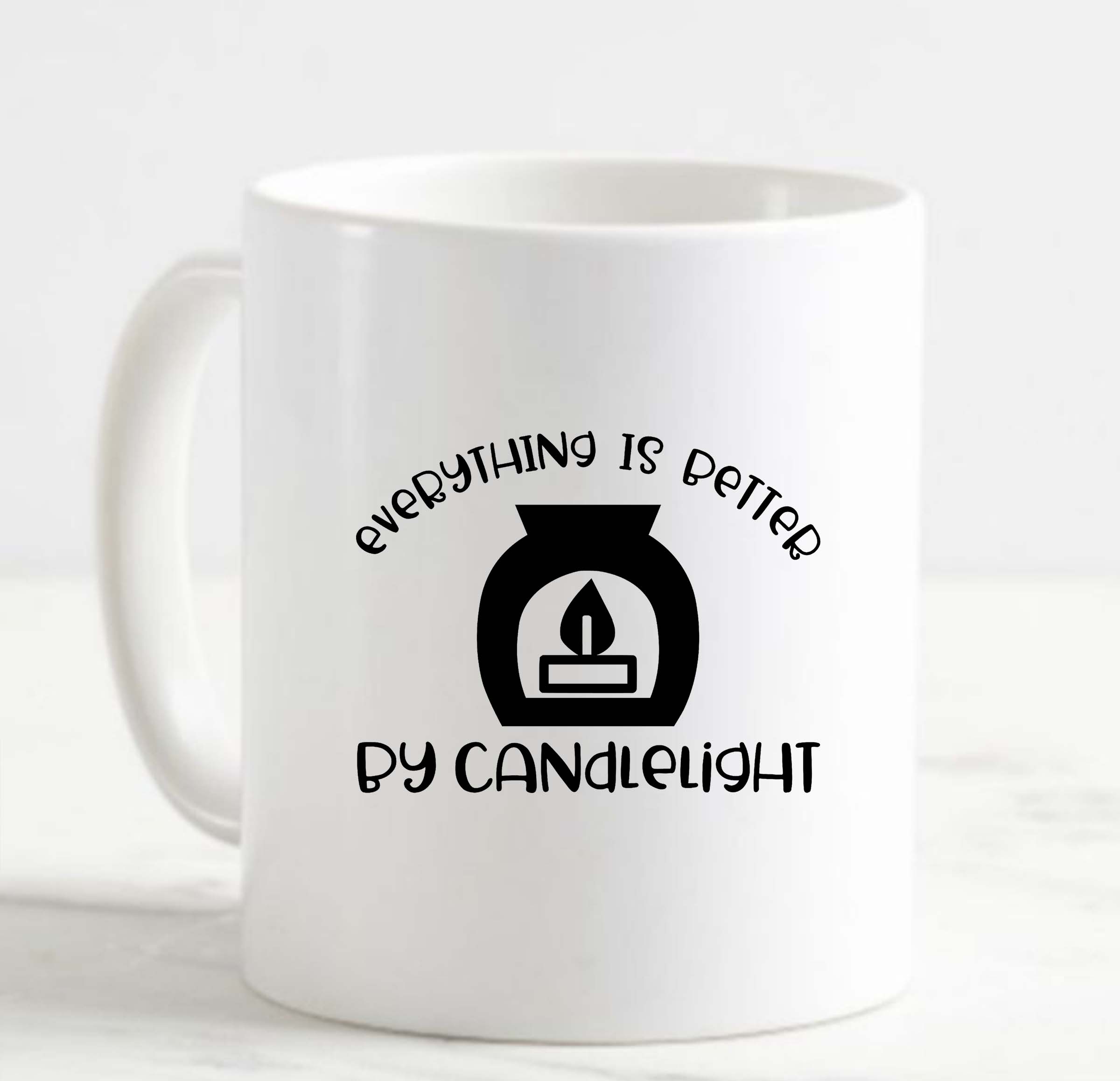 Coffee Mug Everything Is Better By Candlelight Wax Warmer Flame Aroma