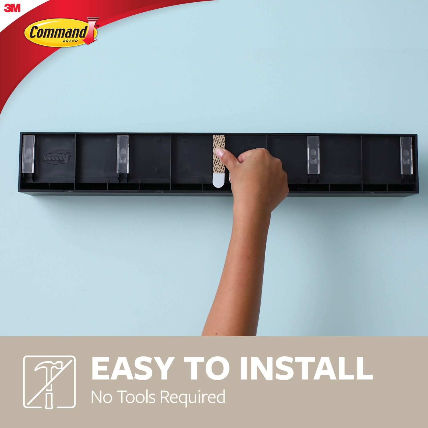 (2 pack) Command Picture Ledge, Slate, Damage Free Decorating, 1 Ledge and 10 Command Strips