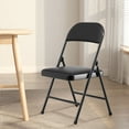thumbnail image 2 of Nazhura Metal Indoor Folding Chair, Black (Set of 4), 2 of 9