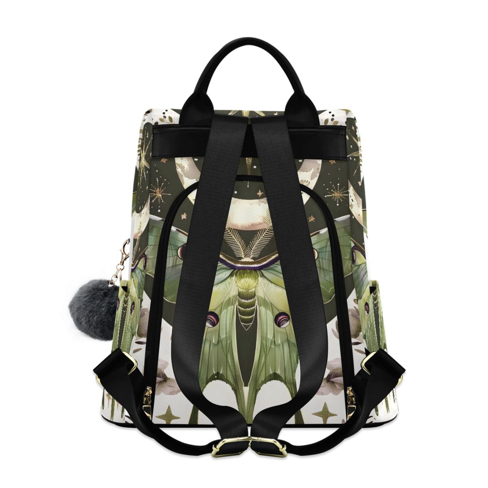 Green Butterfly Moon Travel Laptops Backpack for Women Anti  display picture 1