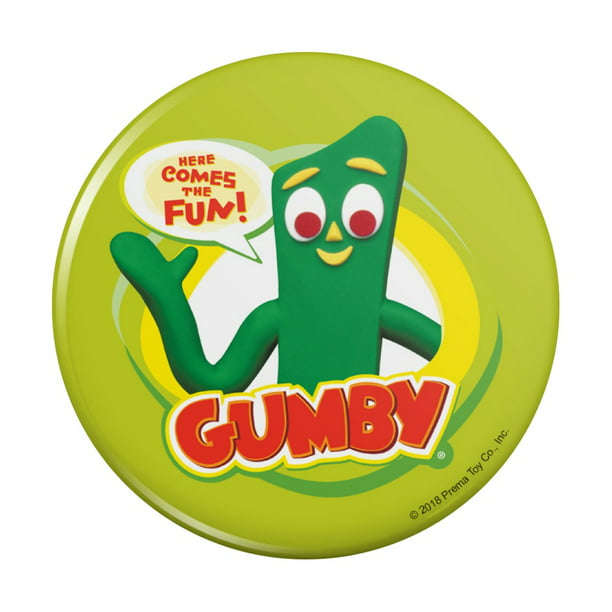 Gumby Logo Here Comes the Fun Kitchen Refrigerator Locker Button Magnet ...