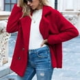 thumbnail image 3 of Winter Clearance Deals PITAUCE Women's Sherpa Jacket Fleece Winter Teddy Bear Coats Fuzzy Warm Fluffy Button Outwear Red S, 3 of 7