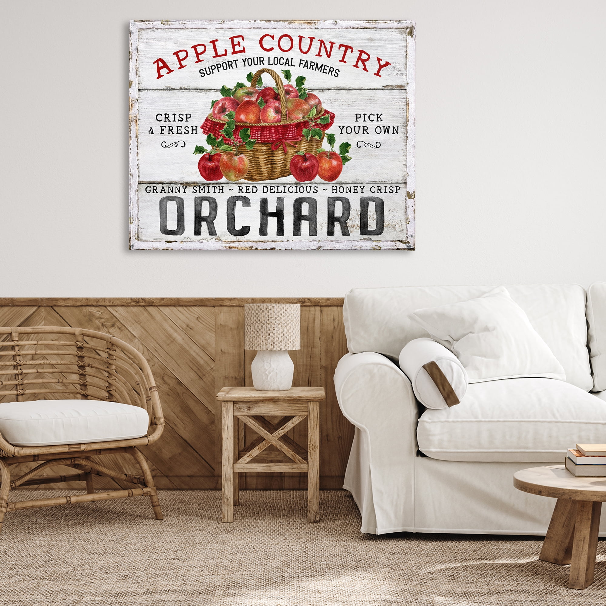 Stupell Industries Rustic Apple Orchard Holiday Painting Gallery Wrapped Canvas Art Prints Wall Art, 48 x 36