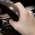 thumbnail image 6 of MELIVO Women Fashion Black Velvet Bling Steering Wheel Cover with Black Diamonds,15 inch Standard Glitter Rhinestone Car Wheel Cover Sparkling,Full Covered, 6 of 7