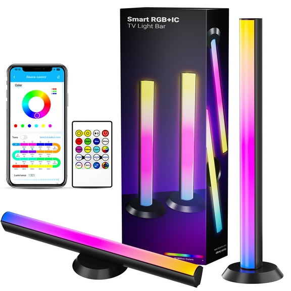DAYBETTER RGB LED Light Bars, Music Sync TV Backlight with USB Powered , APP And Remote Control, 213 Preset Modes,16 Million Colors,Three Control Modes,Suitable for 45-70 inch TVs,2pack