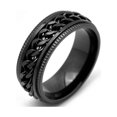 thumbnail image 3 of Stainless Steel Rings for Men, Fidget Rings for Anxiety for Women, Sliver Fidget Rings, Cool Male Spinner Ring Set, Black Mens Band Ring Pack, 3 of 4