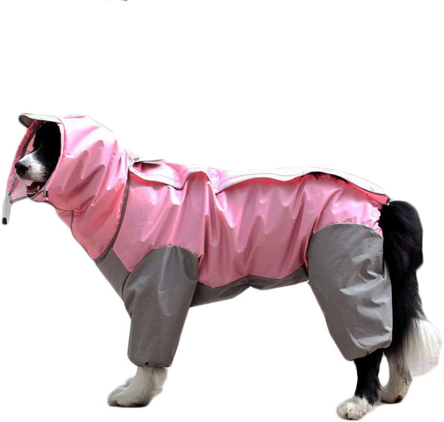 Imperméable pour Chien avec Capuchon Amovible, Manteau pour Chien d'Extérieur à Cordon de Serrage Ajustable, Veste Imperméable pour Chien, Veste de Pluie avec Capuchon et Trou pour Collier, 10 Tailles, 24