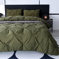 thumbnail image 6 of Uutvmp Pinch Pleated Duvet Cover Set, Queen Size Pintuck Bedding Set, Soft Pintuck Tufted Comforter Cover with 2 Pillow Shams Luxury Microfiber Quilt Cover Solid Breathable Zipper, 3 Pieces, 6 of 6