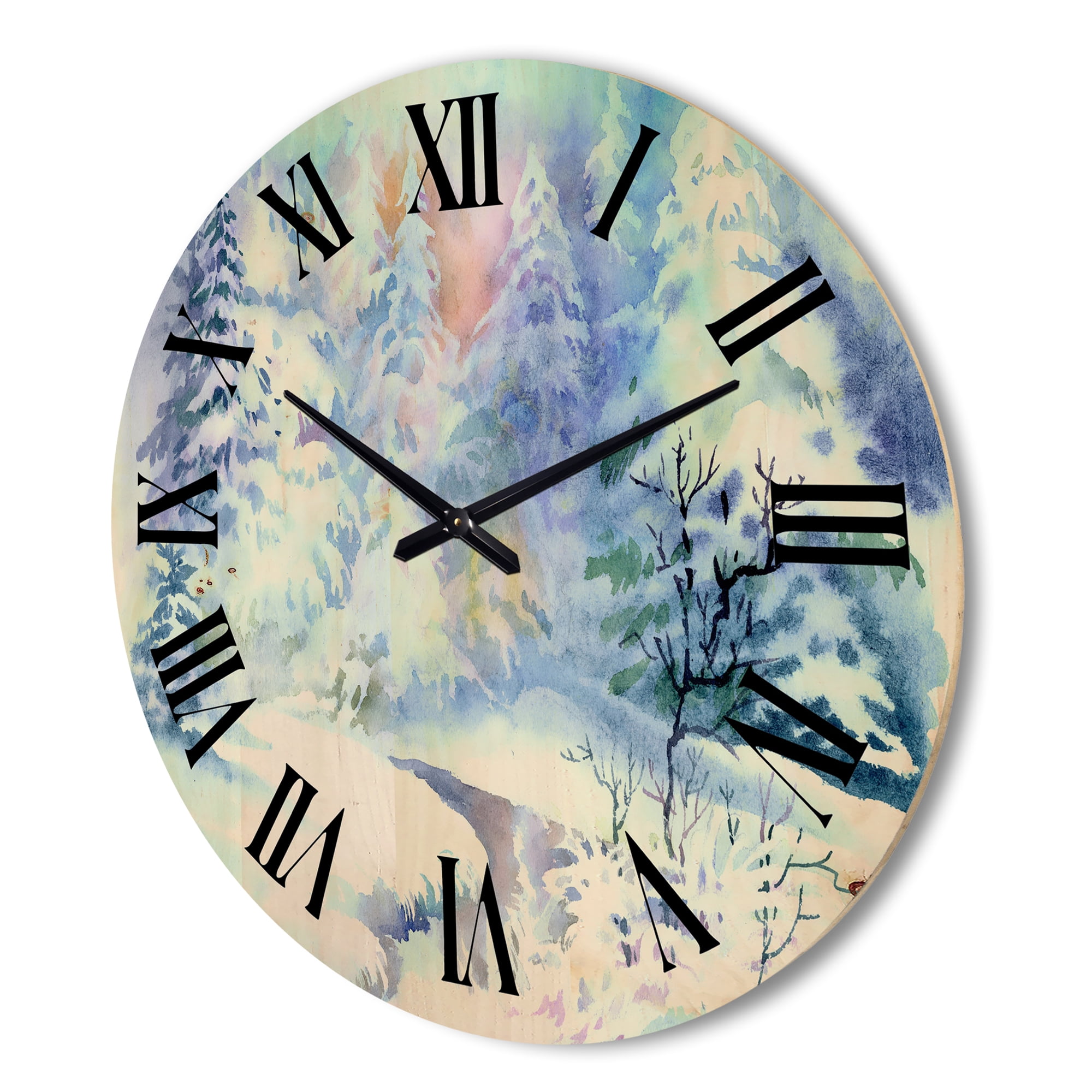 Designart 'Three Tulips Red and Pink' Traditional Wood Wall Clock