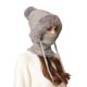 thumbnail image 4 of Gorro de punto 3 en 1 con bufanda y mascarilla, pasamontañas de invierno 3 en 1 con forro polar, resistente al viento y cálido para mujer., 4 of 7