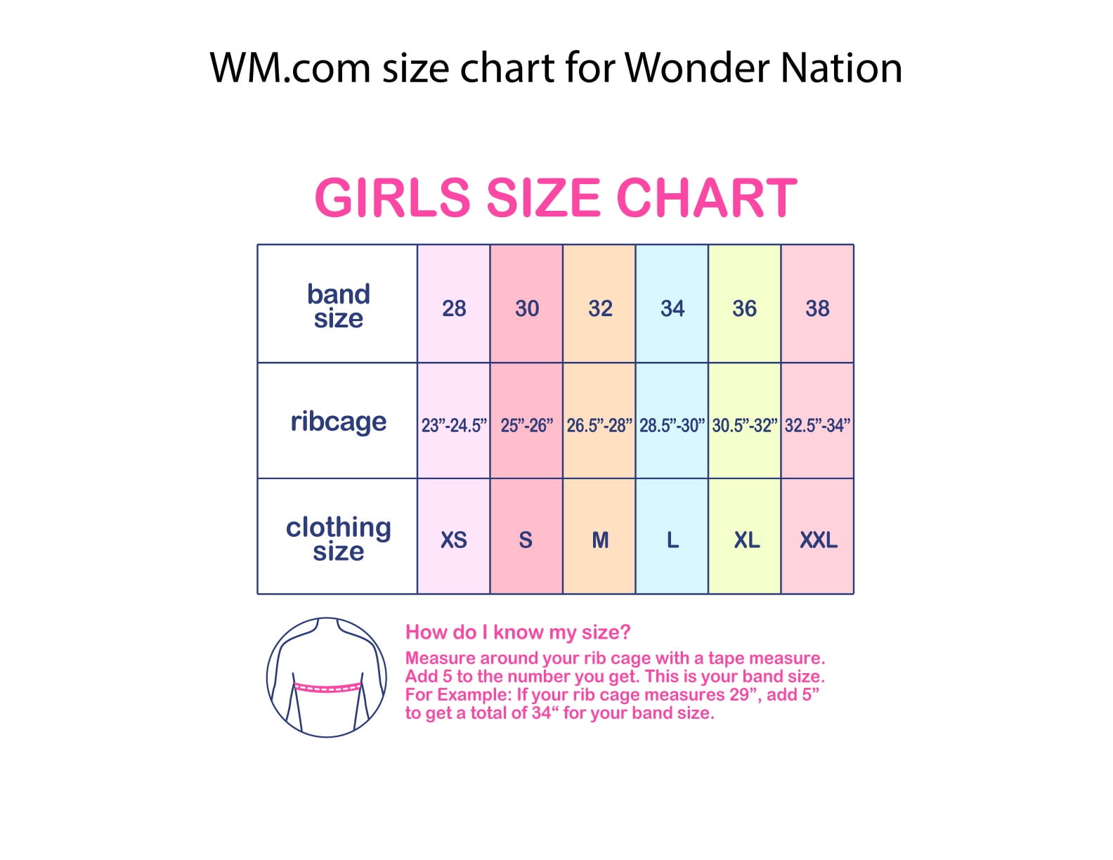 Wonder Nation Girls Wirefree T-Shirt Bra, 2-Pack, Sizes 30A-38A
