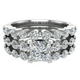 thumbnail image 5 of Princess Cut 2.10 CT Shared-Prong setting Band Wedding Bridal Ring Set 14K White Gold, 5 of 6