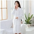 thumbnail image 2 of Hifoo Solid Color Sleepwear Womens Robes Warm Plush Winter Robe Zip Up Long Bath Robes Female Versatile Casual Home O-Neck Loungewear, 2 of 8