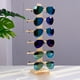 thumbnail image 1 of Exquisito soporte de exhibición de gafas de sol de madera, evita resbalones, fácil de instalar, 6 pares de una sola fila, ideal para el hogar y la tienda óptica, 1 of 5