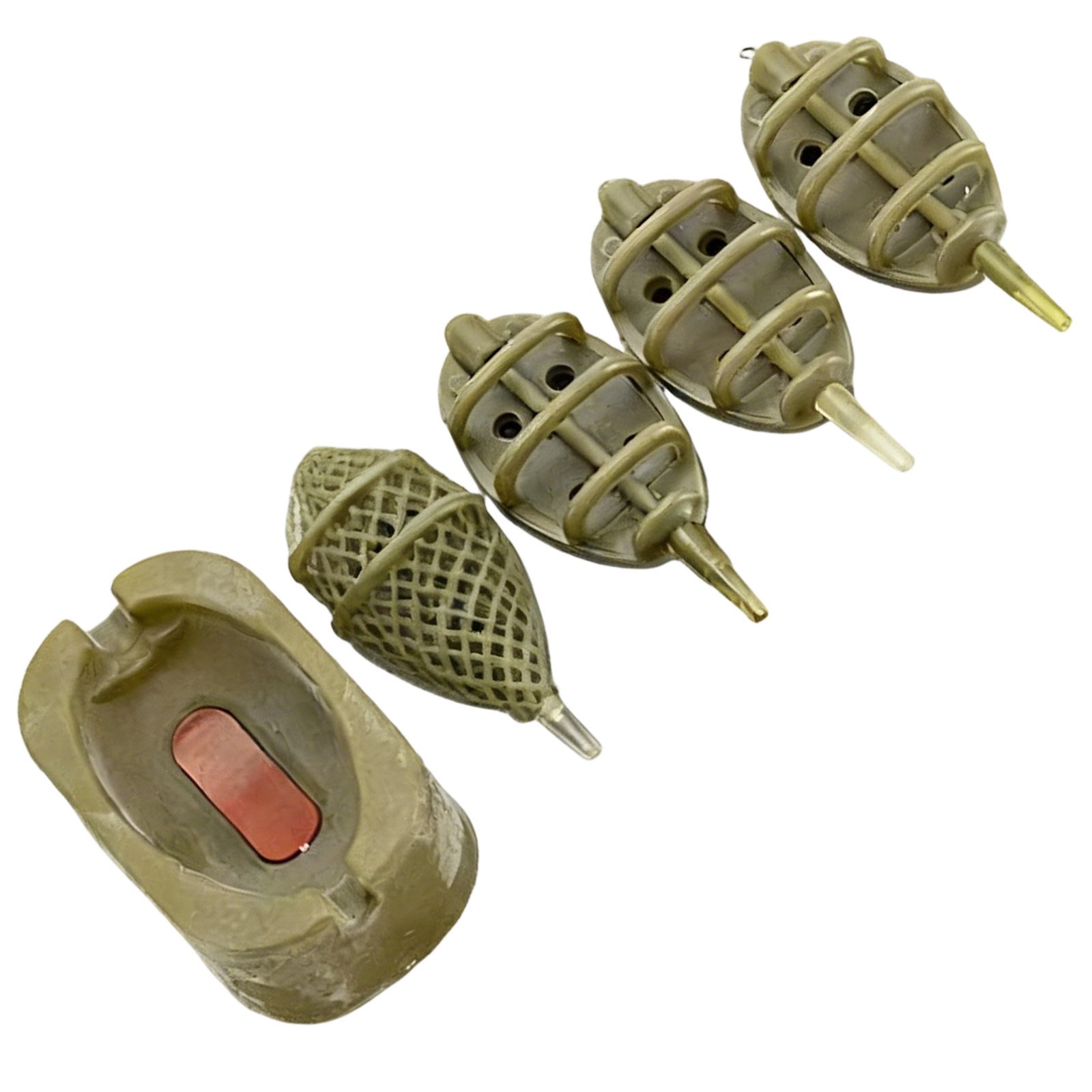 Fishing Feeder Set Inline Method Bait Holder with 15g 0.53oz 20g 0.71oz 25g 0.88oz 35g 1.23oz Weights European Style Carp Fishing Equipment