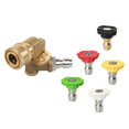 thumbnail image 1 of LOVIVER 1/4 inch 4500PSI Pressure Washer Spray Nozzle Tips + 180 degree Coupler Set, 1 of 8