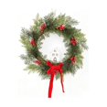 thumbnail image 2 of Fmbmuo Christmas Decor Wreath Decoration Artificial Bow Pine Branches and Berries Door Hanging Wall Ornament 45cm Ornaments,Green, 2 of 5
