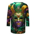 thumbnail image 5 of BILIKEYU Women's Mardi Gras Long Sleeve Graphic Blouse, Sweatshirt For Women, Womens Long Sleeve Tops Casual, Winter Outfits For Women, 5 of 5