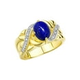 thumbnail image 4 of RYLOS Rings for Women 14K Gold Plated Silver Ring Classic 9X7MM Oval Gemstone & Diamonds September Lapis Jewelry Size 10.5, 4 of 8