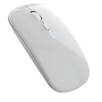 Fmbmuo Silent Wireless Mouse Dual Mode Travel-Size Portable White Wireless Mice Quiet Clicks Glossy for Office/Home