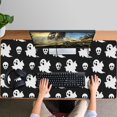 thumbnail image 4 of Long Mouse Pads for Desk,Halloween Ghost and Skull Pattern Desk Mats on Top Of Desks, Desk Mouse Pad Extra Large with 3mm Non-Slip Base and Stitched Edge for Gaming,Office,Work,Home 47.3x23.6in, 4 of 5