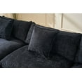 thumbnail image 4 of S-HOME Soft Chenille Upholstered Accent Chair with Ottoman in Modern Design for Living Room and Bedroom Comfort，Black, 4 of 13