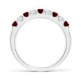 thumbnail image 2 of Angara Natural 0.45 Ct. Ruby with Diamond Non Eternity Ring in 14K White Gold for Women (Ring Size: 6), 2 of 10