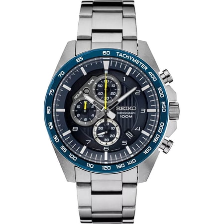 Seiko Men's Motorsport Quartz Chrono 100m Blue Dial Stainless Steel Watch SSB321