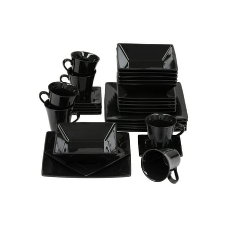 30 Piece Emergency Set - 10 Strawberry Street Nova 30 Piece Dinnerware Set - Black