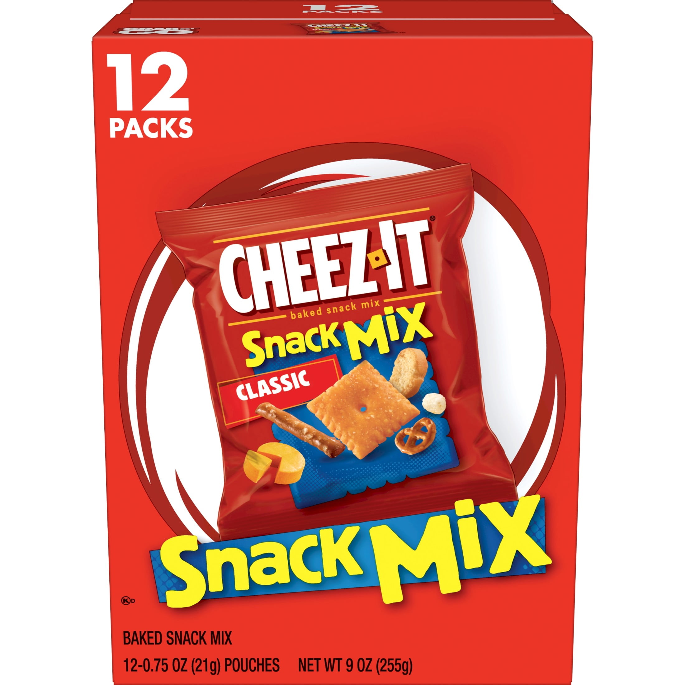 (4 pack) Cheez-It Classic Snack Mix, Lunch Snacks, 12 Count