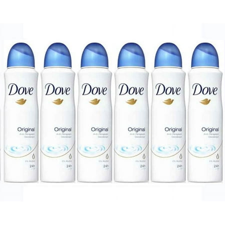 6 Pack Dove Original Antiper spirant Deod orant Dry Sp ray, 150ml