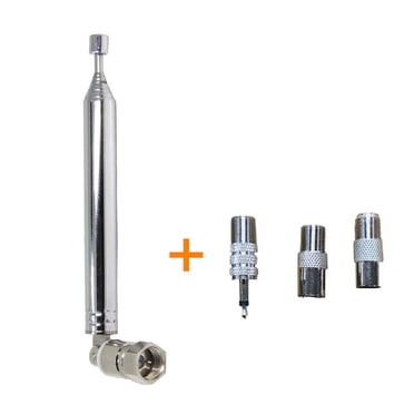Eightwood Telescopic FM Antenna – F-Type 75 Ohm With 3.5mm Adapter – For Bose Wave Radio/TV