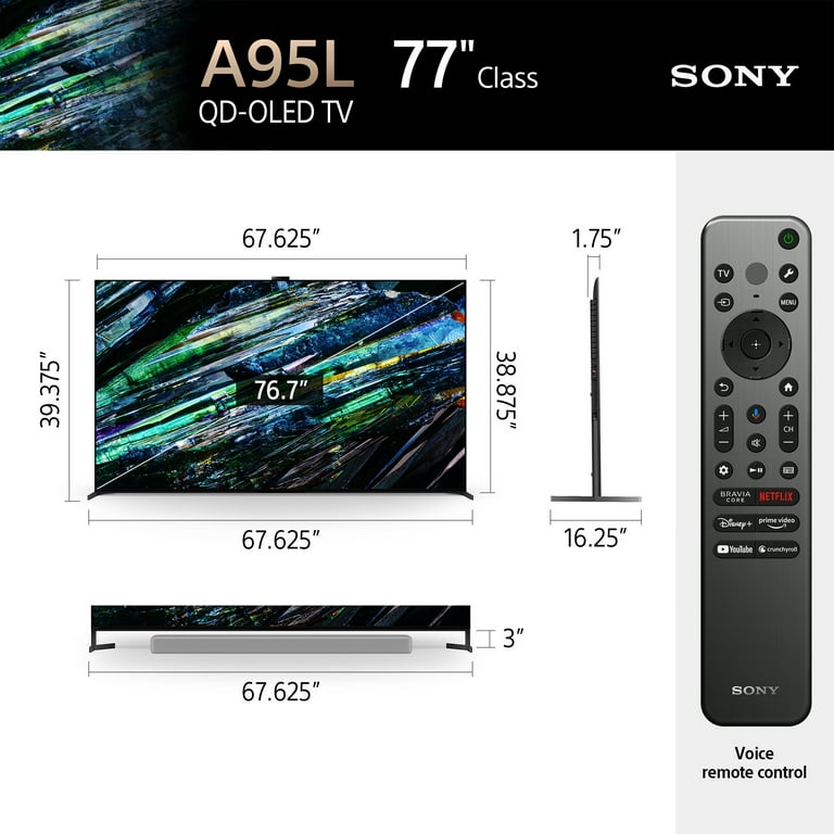 Sony 77” BRAVIA XR A95L 4K HDR Smart TV, QD-OLED, Google TV Sony 77” BRAVIA XR A95L 4K HDR Smart TV, QD-OLED, Google TV